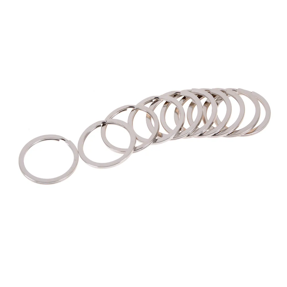 10pcs Keyring Split Ring Silver Tone Split Lovely Key Rings For Keychain Making DIY Accessories  1.5x25mm