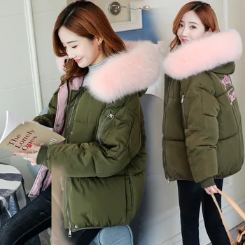 

Casual Warm Fashion Short Parka Women 2019 Solid Padded Jacket Full Sleeve Woman Winter Coats and Jackets