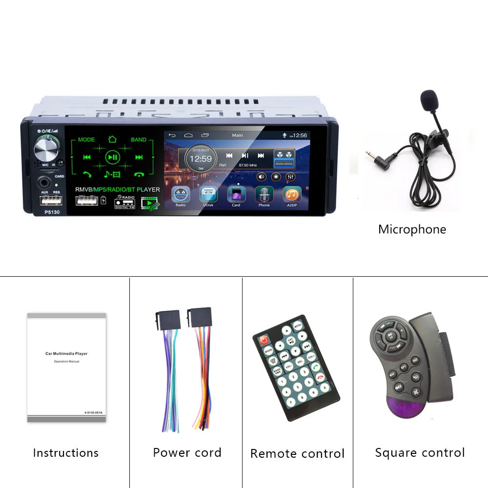 Автомагнитола Podofo 1 Din сенсорный экран 4 дюйма Bluetooth MP5 USB MP3 TF|Автомобильные