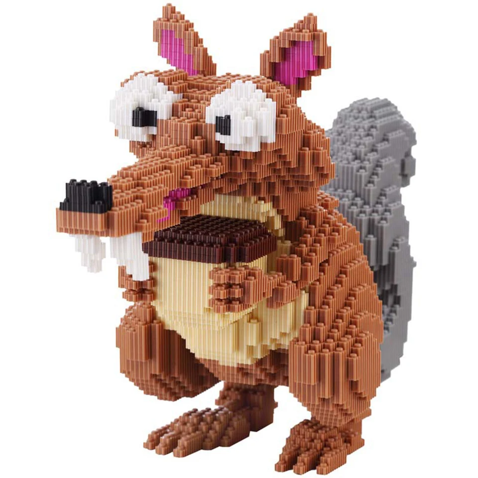 8730 шт Большой размер мультфильм Scrat желудь 3D Сборная модель Белочка строительные блоки игрушки детские развивающие игрушки животные