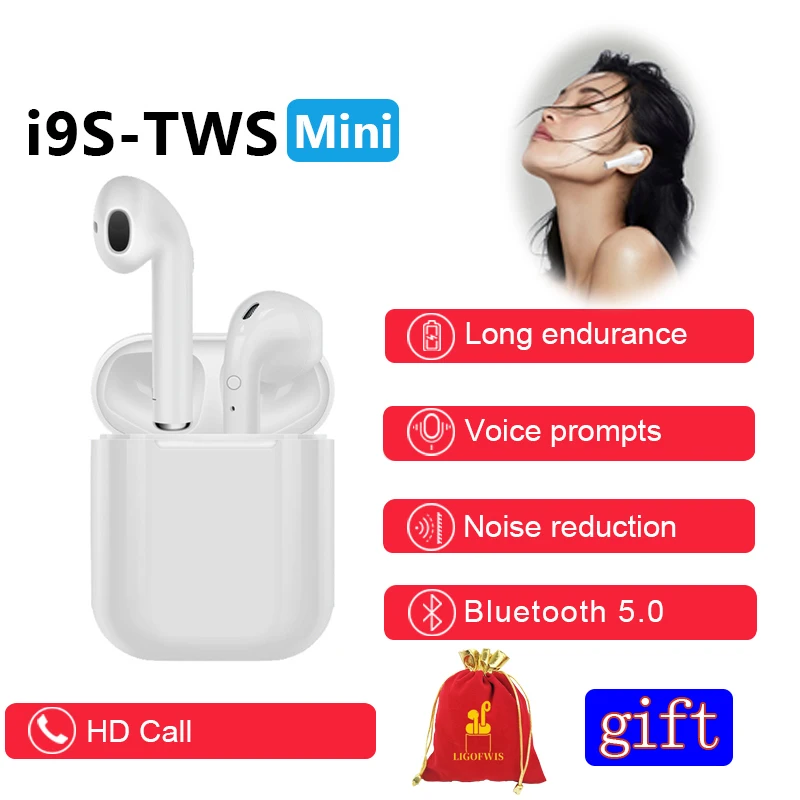

i9s TWS Mini Wireless Bluetooth Earphone APTX Earpieces Stereo Invisible Earbuds Twins Headset With Charging Box For Xiaomi