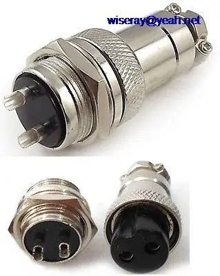 

DHL/EMS 100sets 2-pin Aviation Plug GX16-2P 16mm Male Female Panel Power Chassis Metal -A7