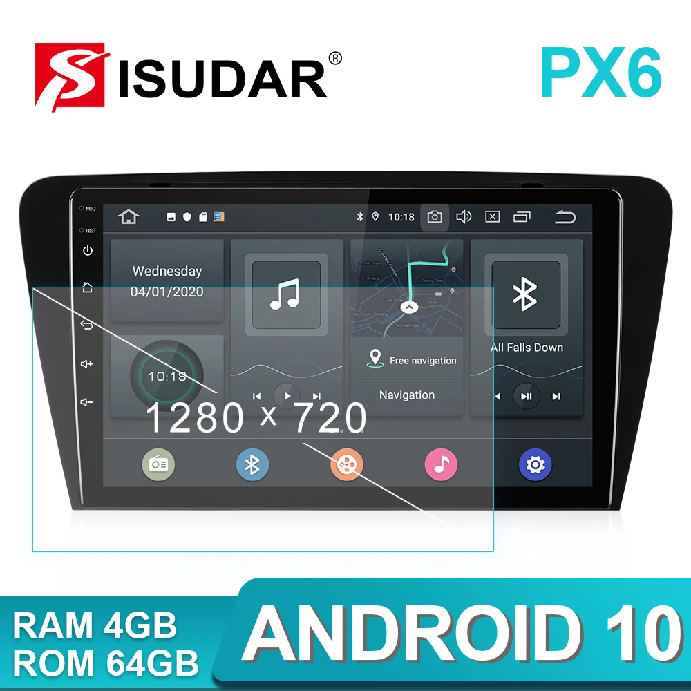 Isudar PX6 1 Din Android 10 Автомобильный мультимедийный плеер DVD Automotivo для Skoda/Octavia 2014 GPS