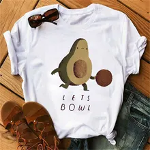 Cheap Women funny Avocado avocade kawaii anime t shirt cute fresh small ladies t shirt plus size graphic top female top