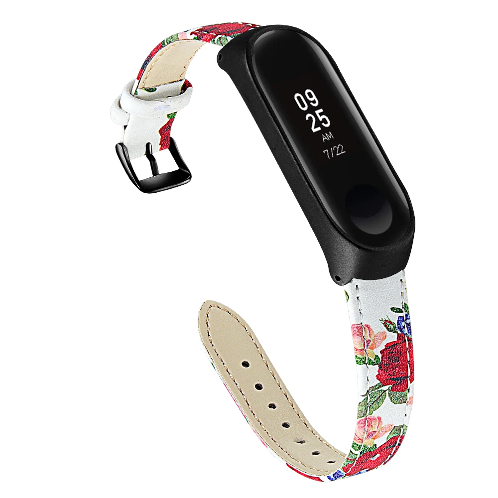 Для mi Band 4 3 ремешок кожаный ремешок для xiaomi mi 4/3 аксессуары браслет mi band 4 Ограниченная серия браслет ремень шаблон