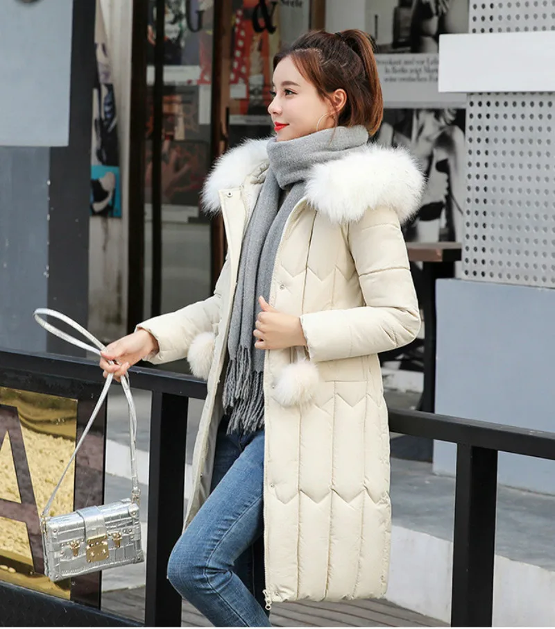Plus size winter coat women padded cotton hooded women long jacket outwear slim white warm vintage female parka new 2019 DR1195 (17)
