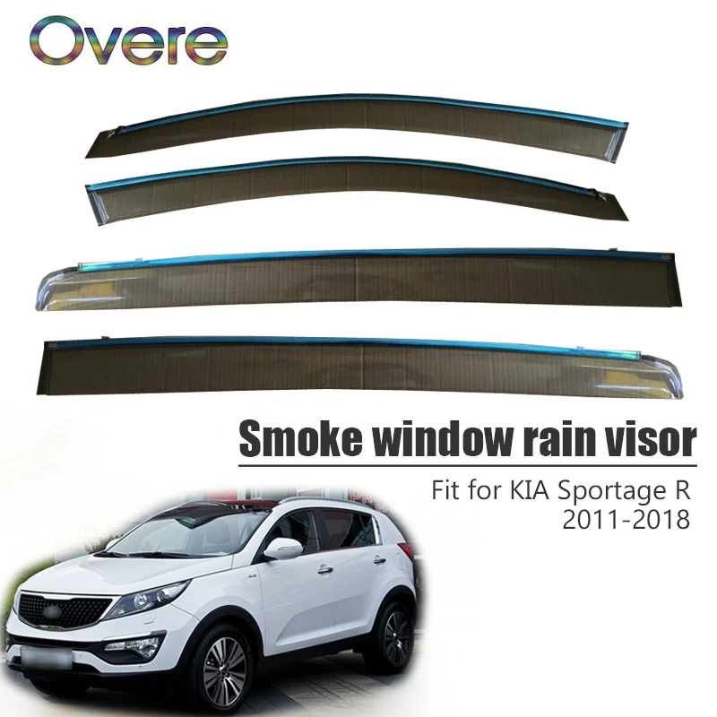 Овере 4 шт./1 Набор дым окно дождевой козырек для Kia Sportage R 2011 2012 2013 2014 2015 2016 2017 навесы