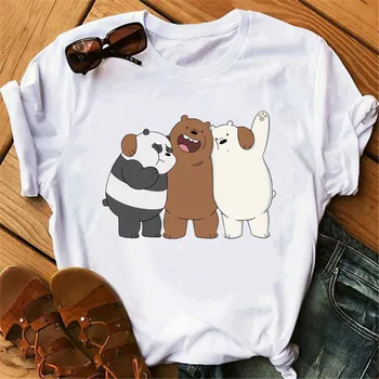 

Maycaur Bear Tshirts Harajuku Kawaii Friends Women T Shirts 90s Funny Ullzang Female Shirt Cartoon Bear Tshirt Korean Style Tops
