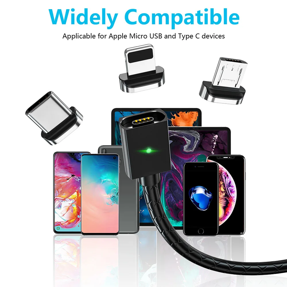 Магнитный usb-кабель MANTIS 3A Type-C, 1 м, быстрая зарядка для iPhone XR XS Max, Micro USB, магнитное зарядное устройство для телефона, кабели для передачи данных для Xiaomi