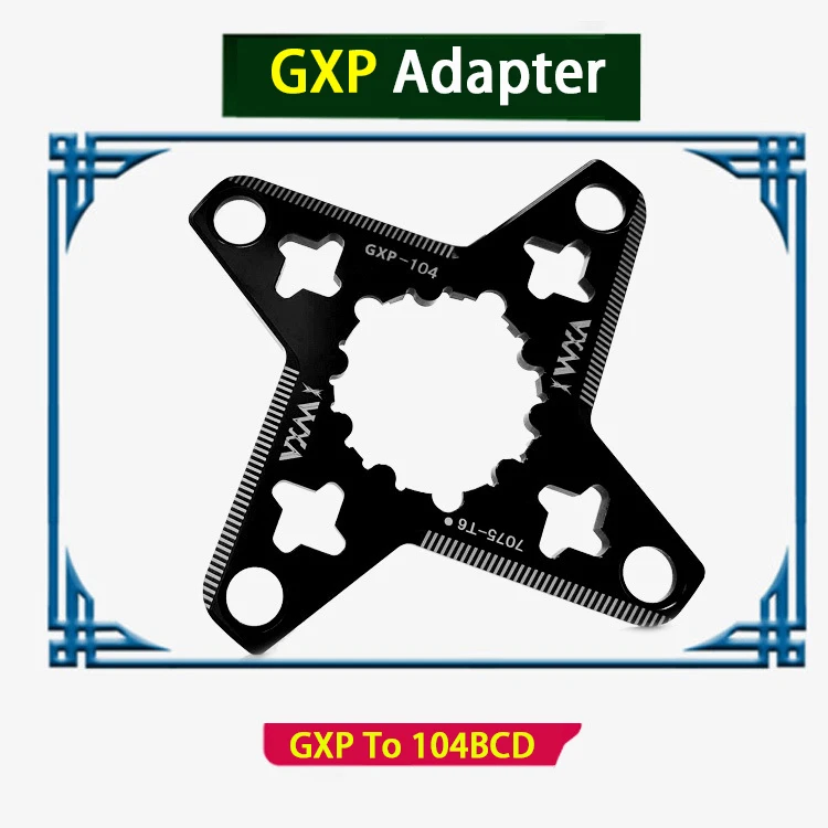 VXM Кривошип GXP до BCD 104 мм MTB велосипедный велосипед паук адаптер для SRAM XX1 X0 X9 X1 X01 Кривошип конвертировать протектор 1 x скорость системы - Цвет: Black