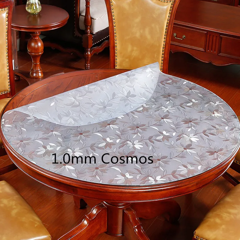  Transparent Waterproof Tablecloth PVC Table Cloth Solid Pattern Oil-proof Tablecloth Glass Soft Clo