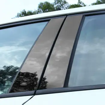 

6pcs Decorative Strip Nano PC plastic Black Glossy Black Window Pillar Trim For Honda CRV 2012-2016