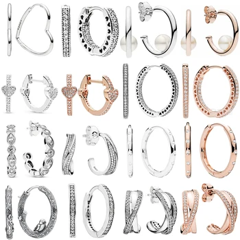 

LISM 100% 925 Sterling Silver 2019 New Round Earrings High Quality 1: 1 Valentine Gift Anniversary Jewelry Free Shipping