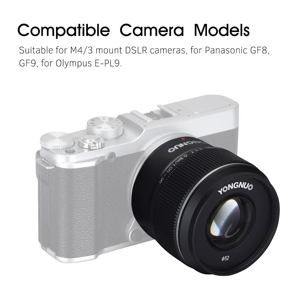 YONGNUO yn42 5 мм F1.7M Большая диафрагма AF объектив MF стандартный основной для Olympus E M5 Mark