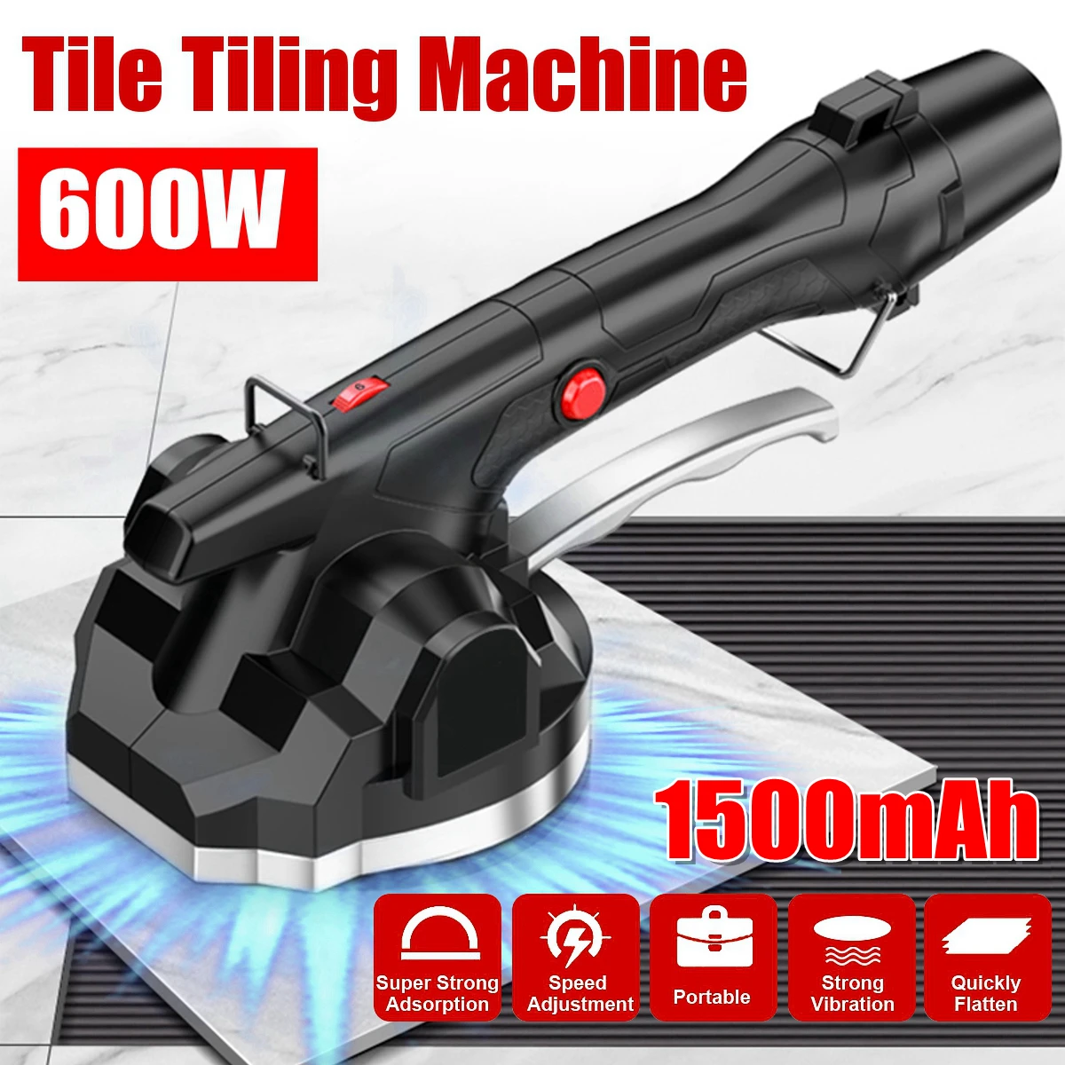 600 Вт вибратор для плитки 100x100 см штукатурная машина укладки W/1x1500mAh батарея