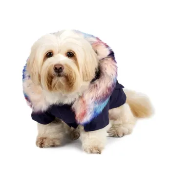 

Dog Clothes Fur Dog Coat Hoodies for Small Medium Dog Windproof Pet Clothing Fleece Lined Puppy Jacket Winter Polyester Solid