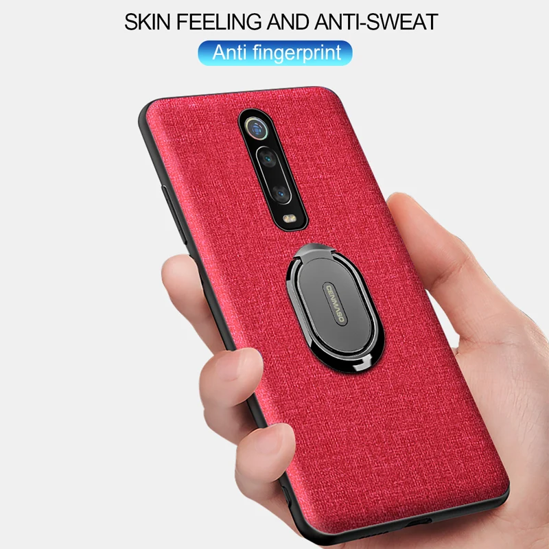 Противоударный чехол для Red mi K30 K20, задний Чехол для Red mi Note 8T 8 для Xiaomi mi 9T Note 10 PRo, магнитный автомобильный держатель, тканевый чехол