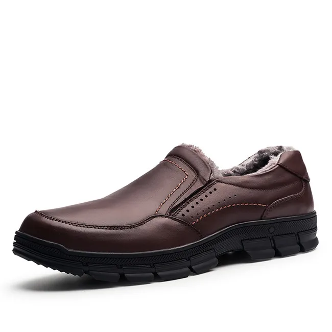 

Genuine Leather warm men boots large fashion winter boots,comfortable ankle boots men shoes,quality snow boots