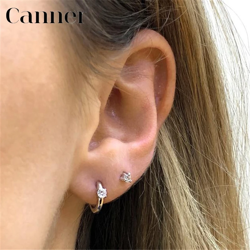 Simple Luxury Circle Zircon Earring 925 Sterling Silver Crystal CZ Hoop Earrings for Women Gold Silver Fashion Jewelry Wholesale - Image 4