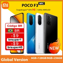 POCO F3 NFC 5G 6GB 128GB/8GB 256GB Smartphone Global Version Snapdragon 870 Octa Core 6.67"120Hz E4 AMOLED Display 33W Fast 48MP