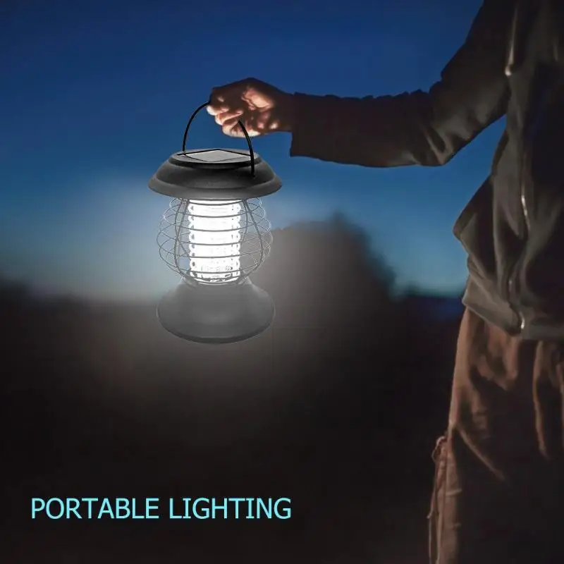 2 in 1 Solar Power LED Mosquito Killer Lamp Outdoor Lawn Fly Bug Trap Light Outdoor Garden Insect Pest Bug Zapper Lawn Lamps