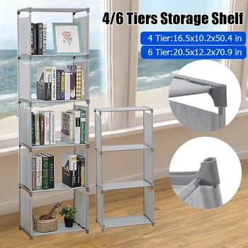 

4/6 Tiers Bookshelf Storage Shelves for books Children Book Rack Bookcase Standing Cabinet Display Rack Organizer Home Furniture