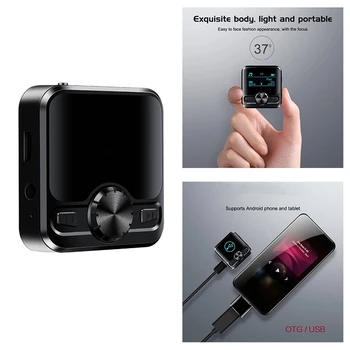 

M9 MP3 Player Portable Digital Music Player FM Radio Support BT Function with 3.5mm Headphones Metal Rechargeable Battery