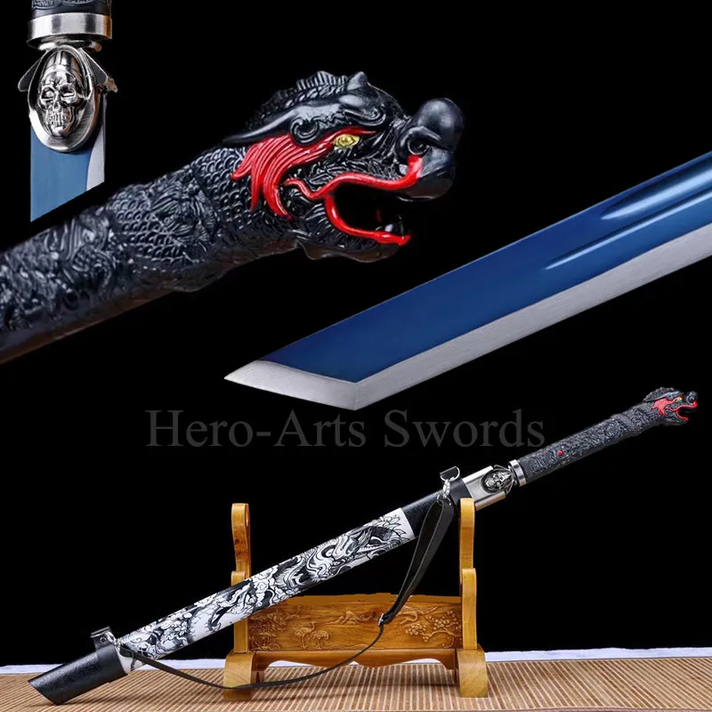 43 Inch Katana Sword with Zinc Alloy Dragon Handle Hand Steel