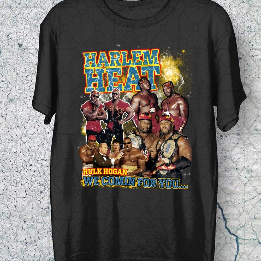 Винтажная черная футболка Harlem Heat для борьбы подарок фанатов | Мужская одежда