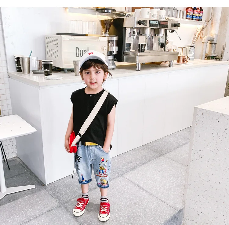 Child Shorts BOY'S Denim Shorts Pure Cotton Casual Children Korean-style Shorts Western Style Small CHILDREN'S Baby Summer Pants