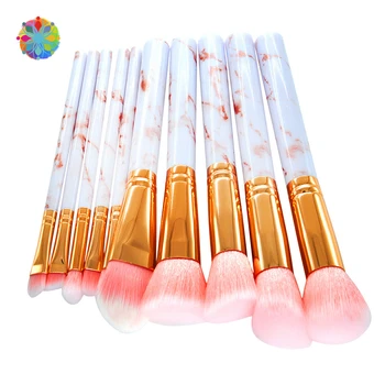

10PCS Professional Makeup Brush Set Tools Powder Foundation Eyeshadow Lip Eyeliner Blush Marble Face Makeup Brushes