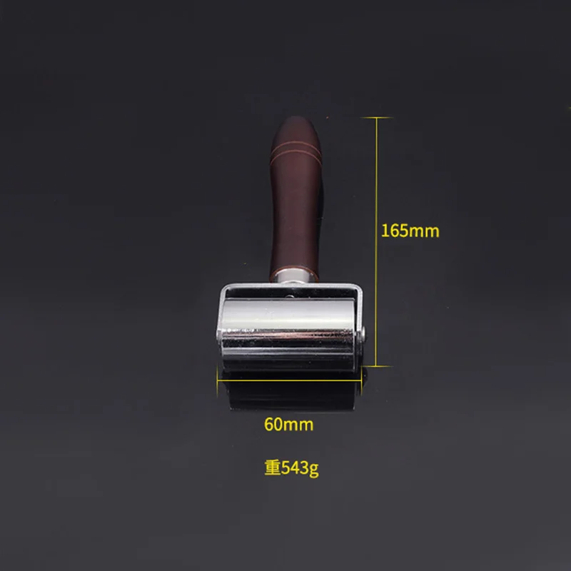 Redwood handle 60mm 26/60/100 мм кожа с клеевым покрытием Валик Сталь ролик Пресс пластина инструмент кожаный край кантовочный станок гладкой штамповки ролик - Цвет: Redwood handle 60mm
