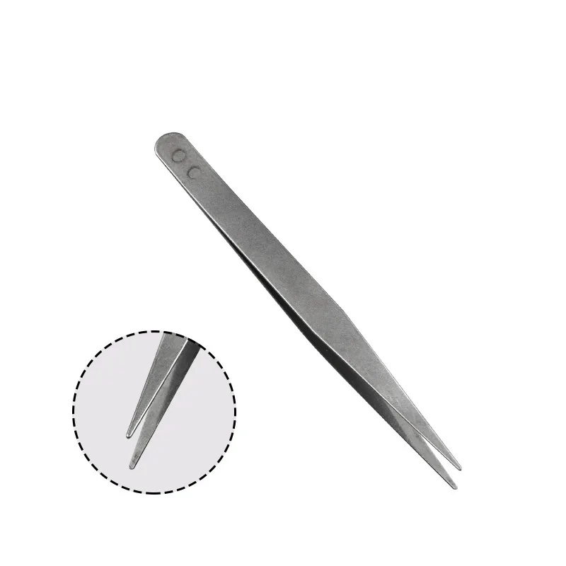 1PCS Stainless Steel Sharp Tweezers Maintenance Tools Industrial Precision Curved Straight Tweezers Phone Computer Repair Tools