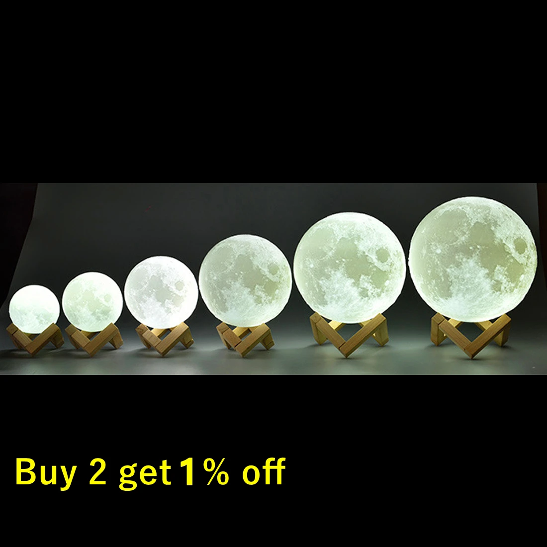 Rechargeable Moon Lamp 2 Color Change 3D Light Touch Switch 3D Print Lamp Moon Bedroom Bookcase Night Light Creative Gifts