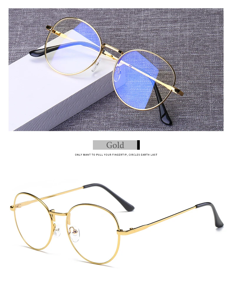 Ретро Винтаж анти синий светильник очки для мужчин и женщин очки для компьютерных игр прозрачные линзы Blu-Rays Blacking оптические очки - Цвет оправы: C3 Gold