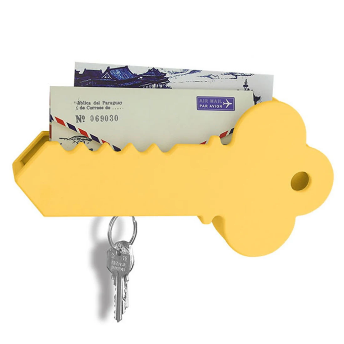 Настенный гигантский магнитный держатель для ключей в форме ключа, коробка для хранения поздравительных открыток, органайзер для дома