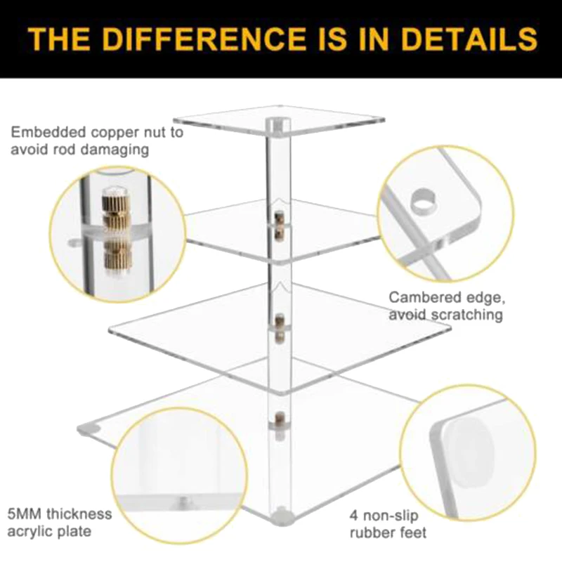 4 яруса торт стенд держатель торт дисплей стойки для вечерние, свадьбы, дня рождения, помолвки торт стенд украшения