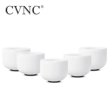 

CVNC big promotion set of 5pcs 6-10" Note A# C# D# F# G# Frosted Quartz Crystal Singing Bowl Meditaion