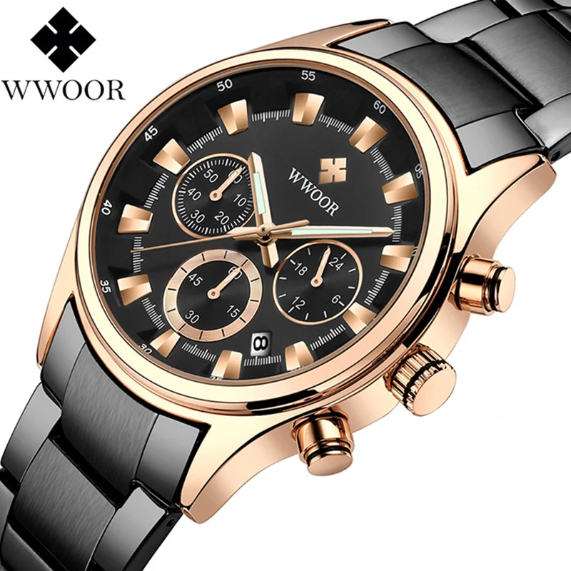 

WWOOR Top Luxury Brand Multifunction Sport Watches Mens Chronograph Analog Quartz Wrist watch Male Date Clocks Relogio Masculino