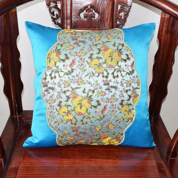 

Classical New Chinese Style Double Fish Characteristics Luxury Cushion Cover Peach Blue Seat Water Pillowcase