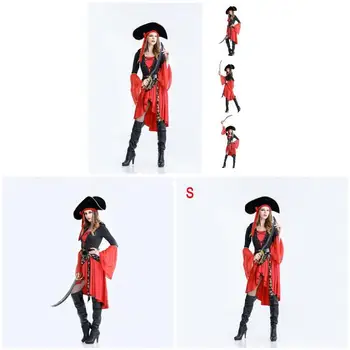 

Red Female Warrior Officer Cosplays Woman Halloween Pirate Costume Carnival Party DEC889