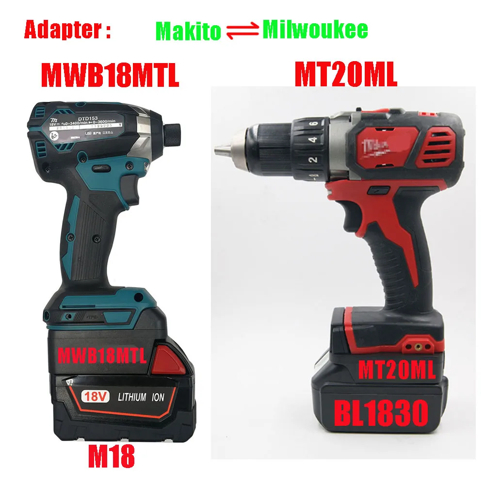 Electric Power Tool Adapter Converter MWB18MTL( Mliwaukee battery to
