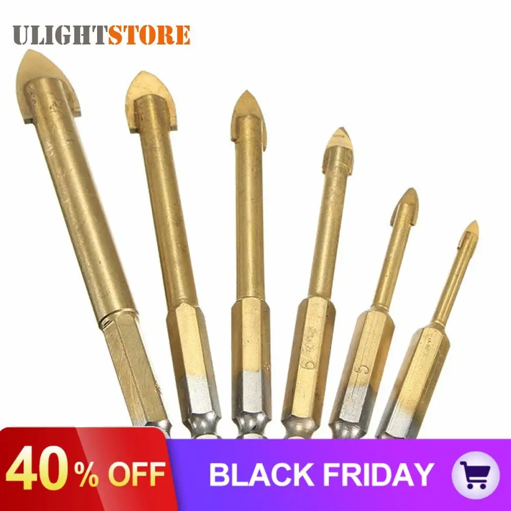 6 предмет в комплекте! Набор сверл из карбида вольфрама для стекла 4-12 мм с шестигранным хвостовиком с титановым покрытием сверла аксессуары для электроинструментов