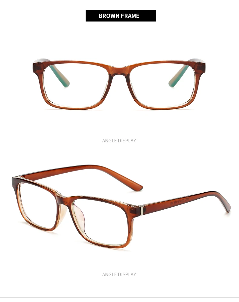 Rectangular Glasses Frame Men's Transparent Lens Flat Glasses Ladies Comfortable Black Blue Students Glasses Frame Lightweight