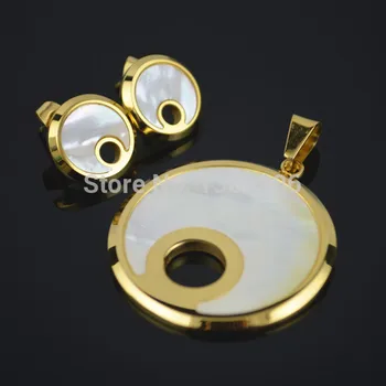 

ST29-181 --- Shell Stainless Steel earring+pendant necklace accessory,wholesaler