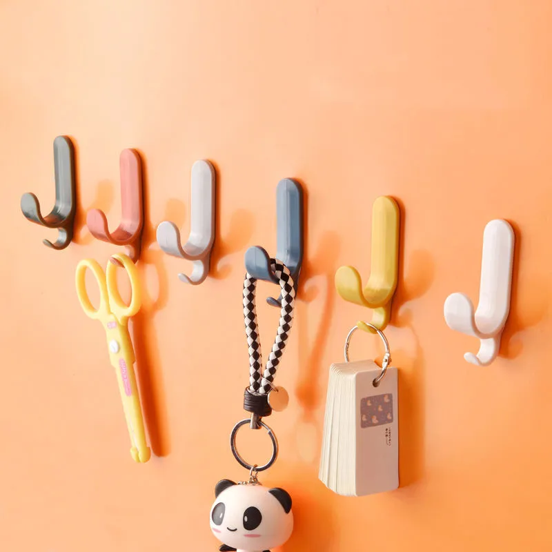 

4pcs/set Decorative Hook Self Adhesive Door Wall Hooks Key Holder Clothes Hanger Coat Rack for Bathroom Kitchen Wall Decoration