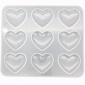 

1Pc 9-Even Heart Shape Silicone Cake Mold Diy Chocolate Baking Utensil Cake Decoration Plaster Mold