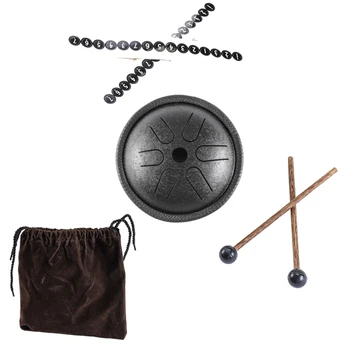 

5.5 Inches Mini Steel Tongue Drum, 6 Notes Steel Drum Instrument with Drum Hammer Travel Bag, for Camping, Meditation