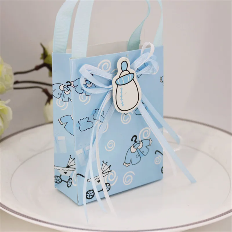 6 шт. Подарочная коробка с ручками для рождения, Подарочная коробка, детские подарки для гостей, украшения для дня рождения, конфетные коробки - Цвет: Blue