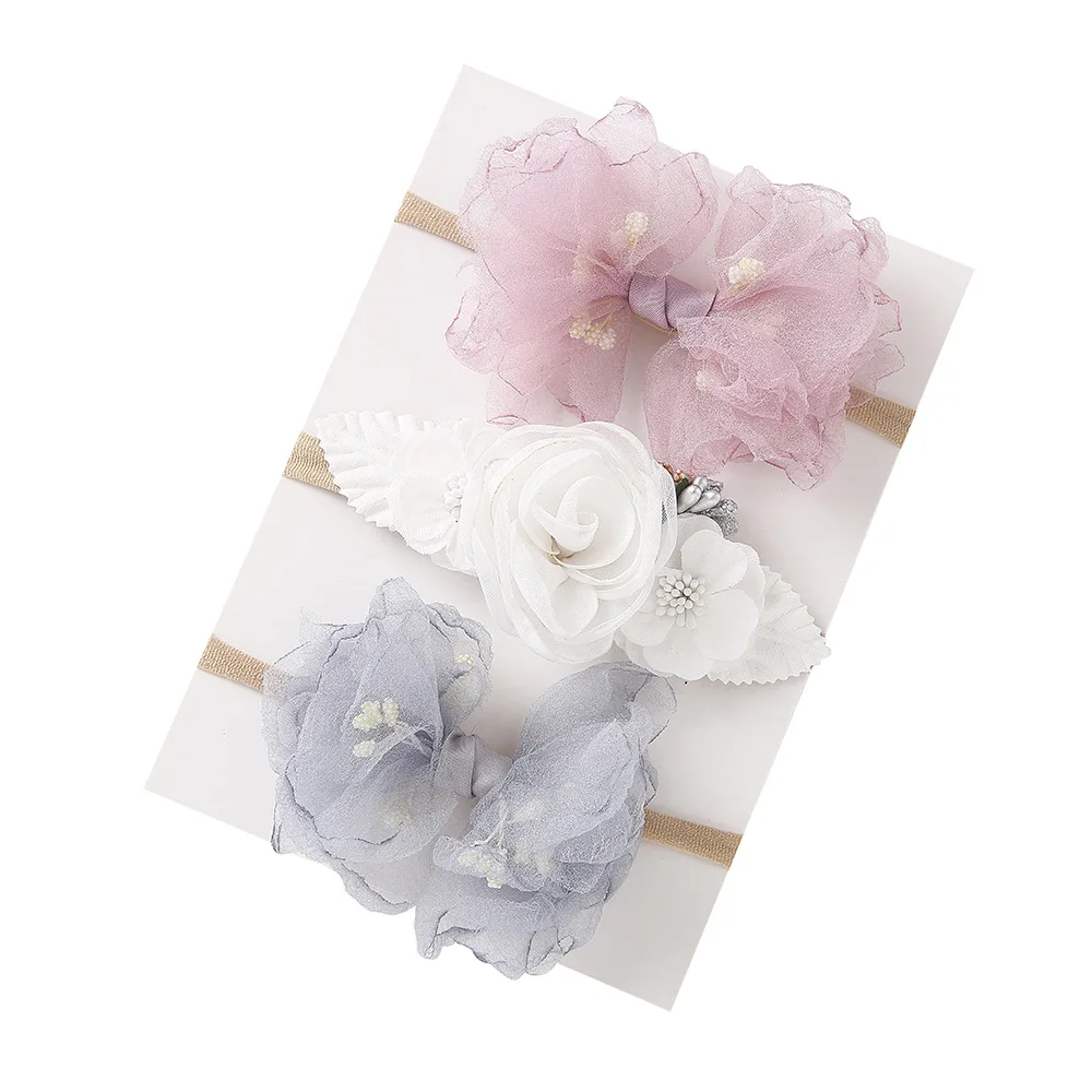 3 Bộ Bé Buộc Tóc Trẻ Em MŨ SƠ SINH Khăn Trùm Đầu Trẻ Em Phụ Kiện Băng Đô Cài Tóc Turban Gọng Đơn Giản Nơ Phụ Kiện Tóc Thun Băng Đô Quấn Tóc